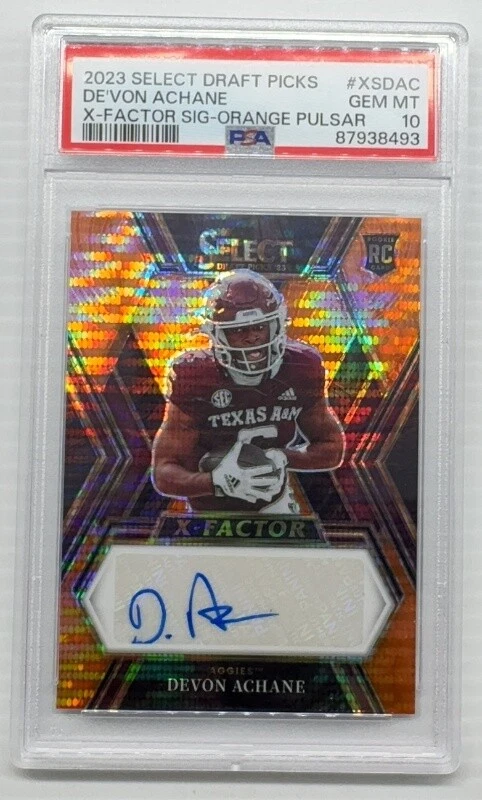 De'Von Achane Panini Select Draft Picks X-Factor Signatures #XSDAC Base