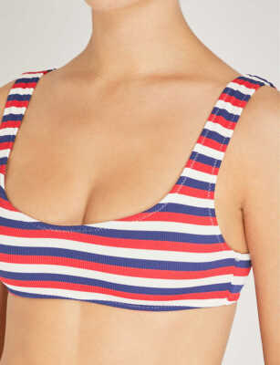 Haut De Bikini The Elle American Rib – Uni Et Rayé, Taille XS, Bonnet AA