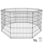 24" 8 Panel Dog Playpen Crate Fence Pet Play Pen Exercise Puppy Kennel Cage Yard