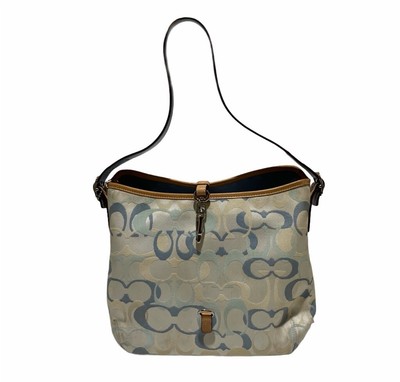coach purse blue and brown