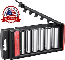 Dados De Impacto Juego De Llaves De Vaso De Impacto Profundo De 1/2", 6 Piezas.