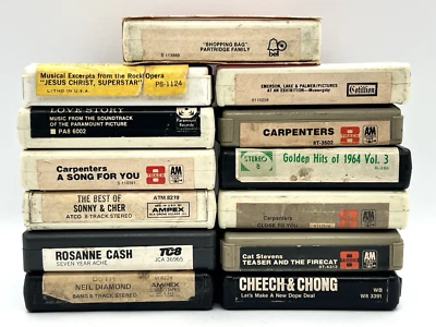 8 TRACK LOT OF 13 VARIOUS CHEECH & CHONG CAT STEVENS SONY & CHER ROSANNE CASH - Bild 1 von 4