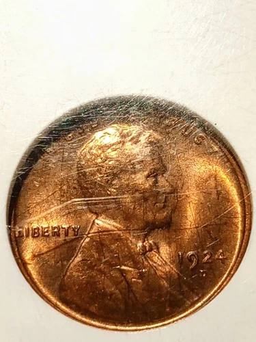 1924-D Lincoln Cent. NGC MS63 RB. Slab scratches. Nice strike. No reserve