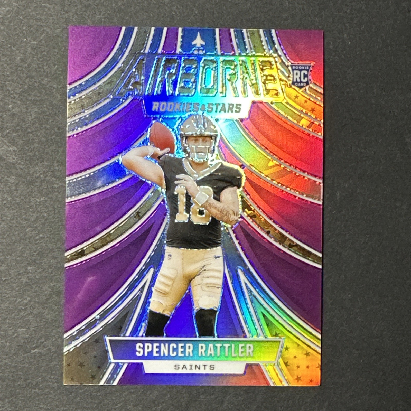 Spencer Rattler Panini Rookies & Stars Airborne #ASRR Purple