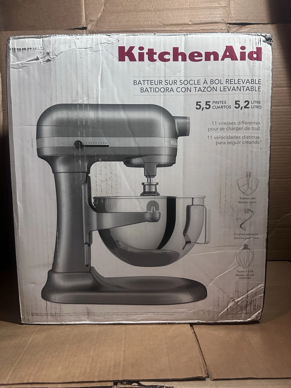 KitchenAid KSM55SXXXCU 120V Stand Mixer - Silver, Brand New 🎁Great Price🎁