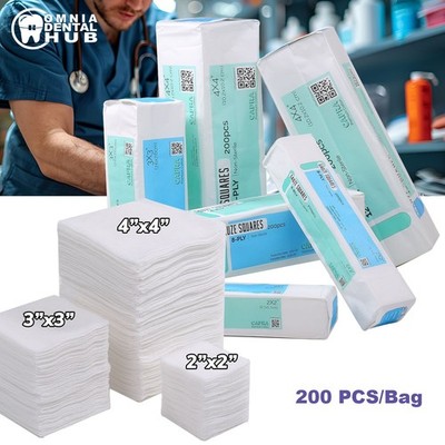 CAPRA Premium Cotton Gauze Pads Non-Woven/Non-Sterile Great for Wound Dressing