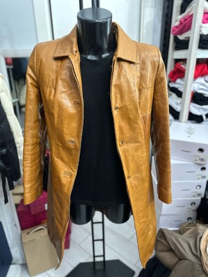 Blumarine Lederjacke Frau Tg44 Kamel LLV1774