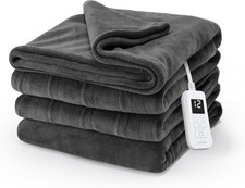 Sunbeam Electric Royal Luxe Microplush Heated Blanket, 12 Heat Settings, 12-Hour