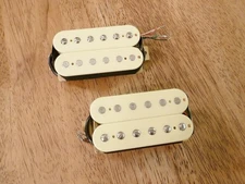 HIGH OUTPUT HUMBUCKER PICKUP SET VINTAGE WHITE ALNICO 2  FOUR CONDUCTOR WIRED