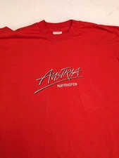 SCREEN STARS Fruit of the Loom Vtg 90s MAYRHOFEN AUSTRIA Embroidered T-SHIRT L