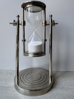 Silber Sand Timer 9  hoch / 5  Basis