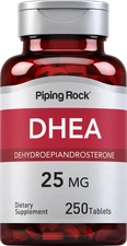 DHEA 25mg | 250 Tablets | Dehydroepiandrosterone Supplement | by Piping Rock