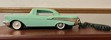 1957 Chev BelAir Novelty Push Button Telephone Chrome Accents Green Telemania