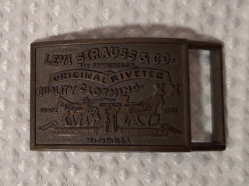 Vintage Levi Strauss & Co San Francisco Cal Levis Belt Buckle Two Horse Logo USA