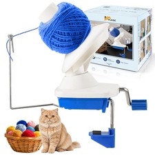 FLKQC Yarn Winder, Hand-Operated Ball Winder 100 grams / 4 ounces, Light Blue