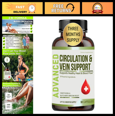 Blood Circulation Supplements for Vein Support, Leg Health, Heart Wellness, 90 C