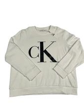 CALVIN KLEIN Monogram Crewneck Sweatshirt Men's Size XXL White