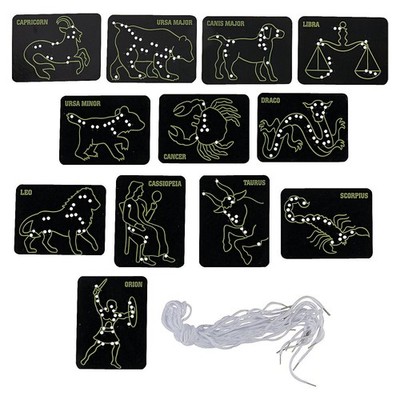 Lacing Constellation Cards - 24 Pieces - Educational and Medium, Black 