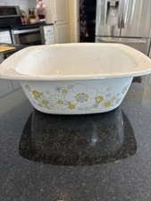 Vintage 1970s CORNING WARE P-34-B  5 QT. FLORAL BOUQUET  DUTCH OVEN