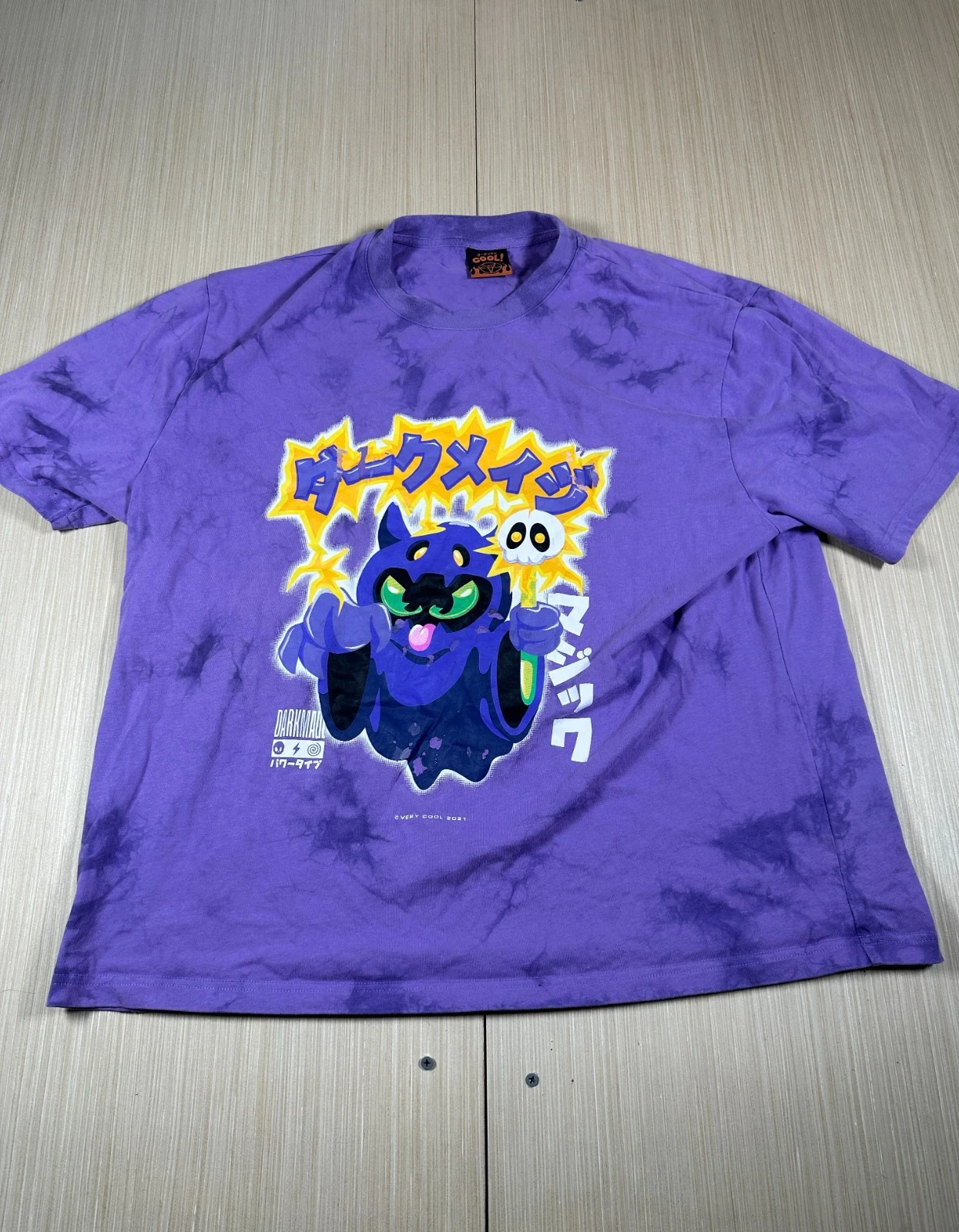 Cool Shirtz T-Shirt Unisex XL Purple Tie Dye The Dark Mage Graphic Streetwear