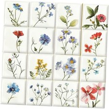 PCS 12x12 Inch Botanical Wildflower 12x12 inch 10 Spring Wildflower Botanical