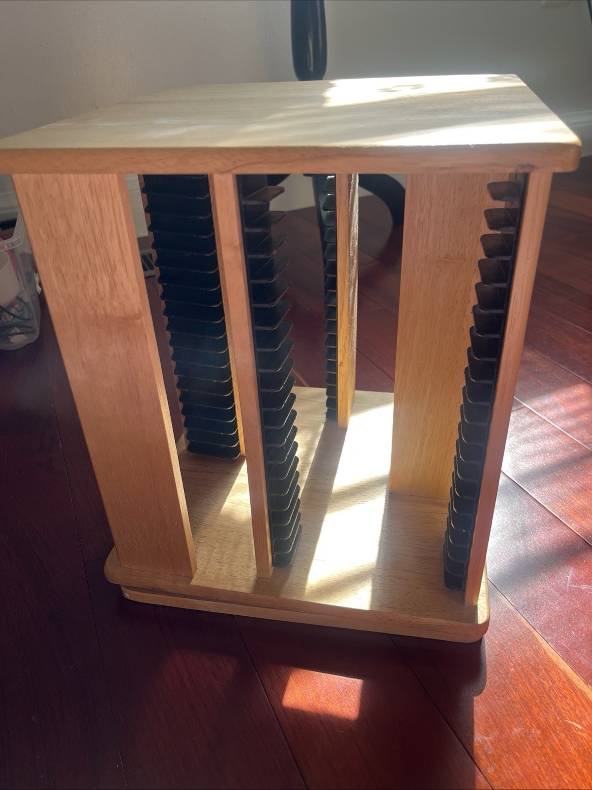 Vintage WOOD 100 CD SpinnerRotating Carousel Spinning Storage Tower ...
