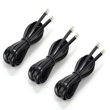3PACK / 10 FEET RJ12 Cable Cord RJ12 6P6C Male to Male Straight Wired for Bot...