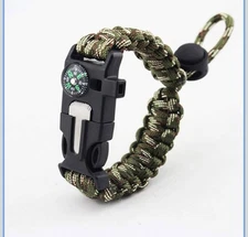 Adjustable Lifesaving Bracelet Compass Whistle - A0024