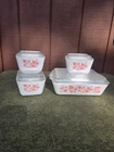 Pyrex Pink Gooseberry Refrigerator Set of 8 Pieces with Lids Vintage