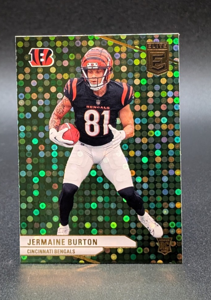 2024 Panini Donruss Elite Green Disco #176 Jermaine Burton RC Cincinnati Bengals