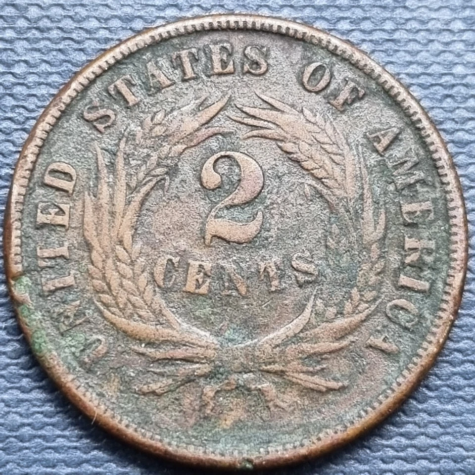 1868 Two Cent Piece 2c Better Grade XF Details #95976 - Image 2 of 2