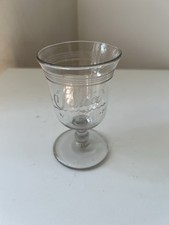 Ancien verre à pied gravure Julia bistrot XIX
