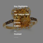 Le Vian 14K Yellow Gold Cocktail Ring for Women 3.59 cts Citrine Diamonds Size 7 — photo 2