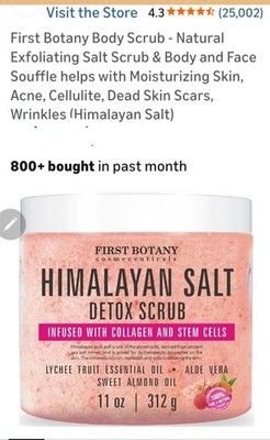 First Botany Himalayan Salt Body Scrub 11oz Collagen Lychee Moisturizing