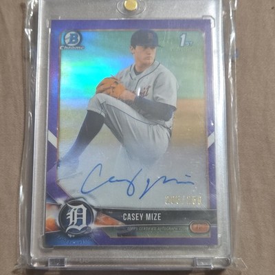 Topps 2018 Bowman Draft Chrome Draft Pick Autos Casey Mize Tigers CDA-CM RC