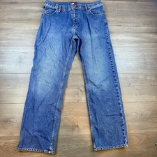 Vtg Y2K Tommy Jeans Hilfiger Spellout Straight Mens 34 x 32 Blue Medium Wash 90s