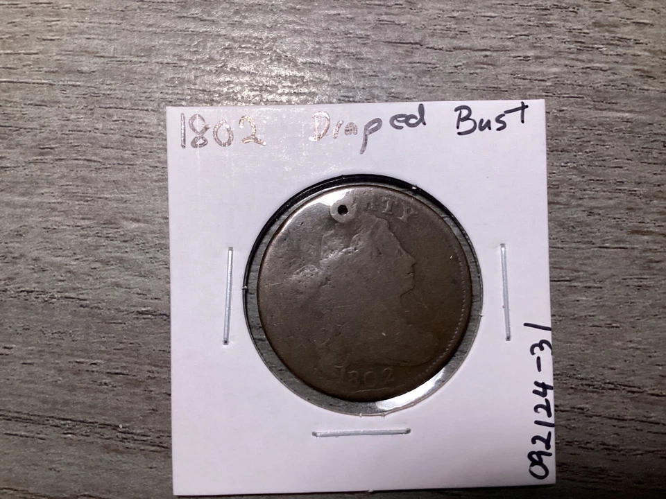1802 Draped Bust Large Cent Early US Copper Coin Details 092124 31ae - Image 3 of 4
