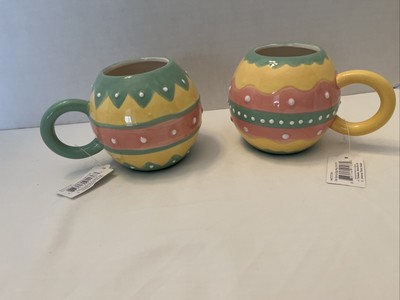 Johanna Parker Ceramic 16oz Easter Egg Coffee Mug Set of 2