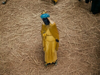 Vtg BLACK KING Christmas Nativity Scene Figure Hong Kong 1960's MISSING HAND