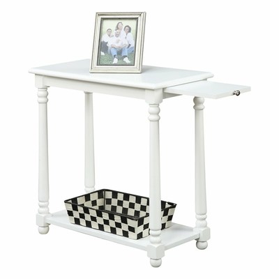 Convenience Concepts French Country Regent End Table in White Wood Finish