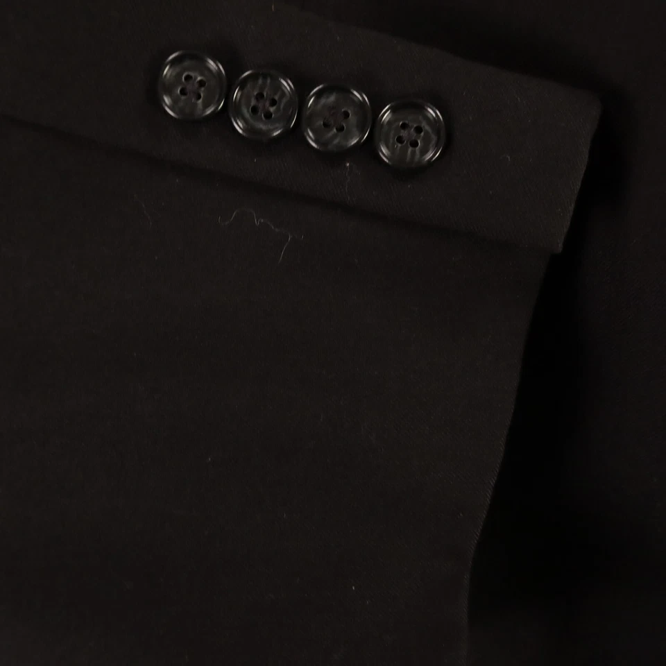 Jeffrey Banks Jacket M Black 100% Wool Twill Worsted Blazer Sport Coat 42R - Image 4 of 4