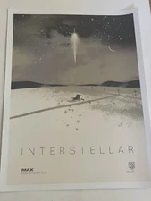 INTERSTELLAR - 12"x16"  Promo Movie Poster 2014  IMAX  Not MINT