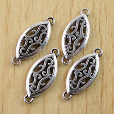 18pcs Tibetan Silver color Oval Connectors Findings H0522