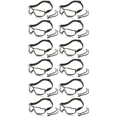 PYRAMEX V2G SAFETY GLASSES / GOGGLE HYBRID CLEAR ANTI-FOG LENS (12 PAIRS)