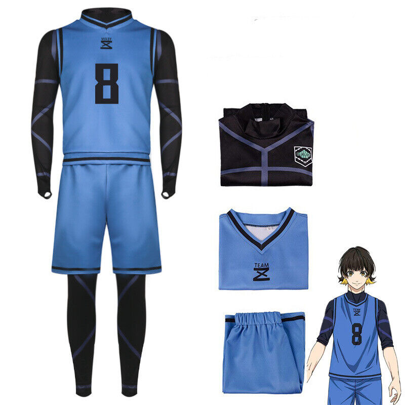 Anime Blue Lock Bachira Meguru Cosplay Costume Football Jersey