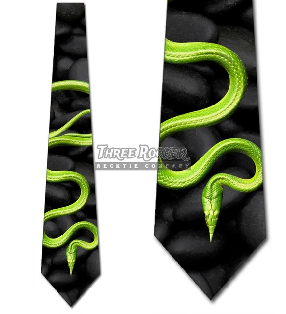 Snake Ties Men's Animal Necktie Green Snake Reptile Tie eBay