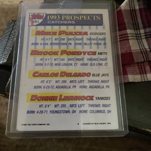 1993 Topps Mike Piazza Carlos Delgado Rookie Card RC Top Prospects 701 