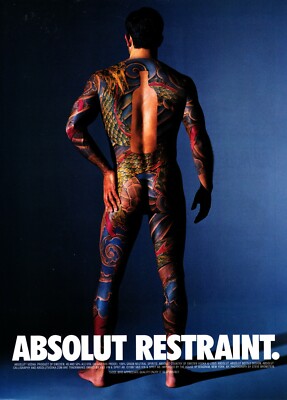 ABSOLUT RESTRAINT VODKA  AD 1997 VERY RARE OUT OF PRINT