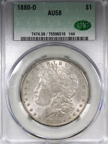 1880-O Morgan Dollar CAC AU58 Original Lightly Circulated Coin