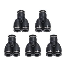 Push To Connect Air Fittings Tube 3/8" Od Air Line Splitter Union Push Pack of 5